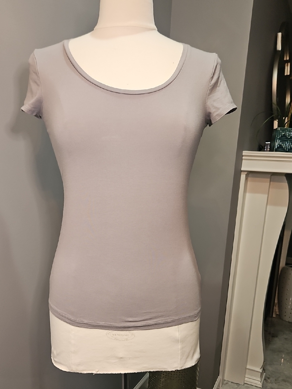 Ann Taylor Classic Scoop Neck Women’s Tee in Light Gray
